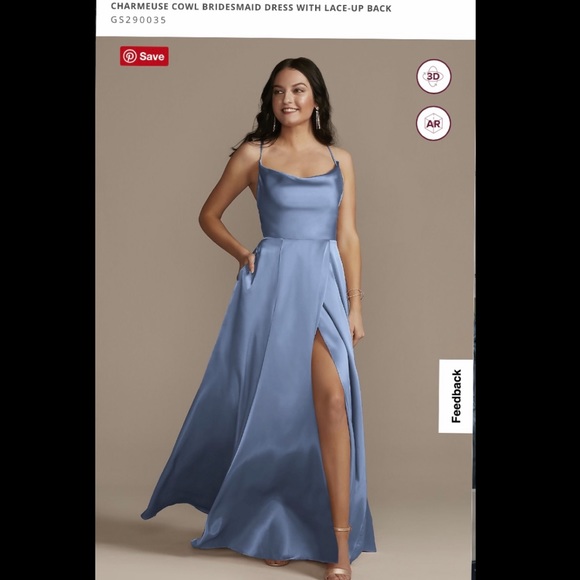 chinese dress ladies Royal Blue Ruched Charmeuse Tea Length Slit Bridesmaid Homecoming Dress main image 1